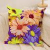 Beautiful flowers fashion Cushion Cover Silky Short Plush Invisible Zipper Dustproof Sofa Pillow Case for Home Decor