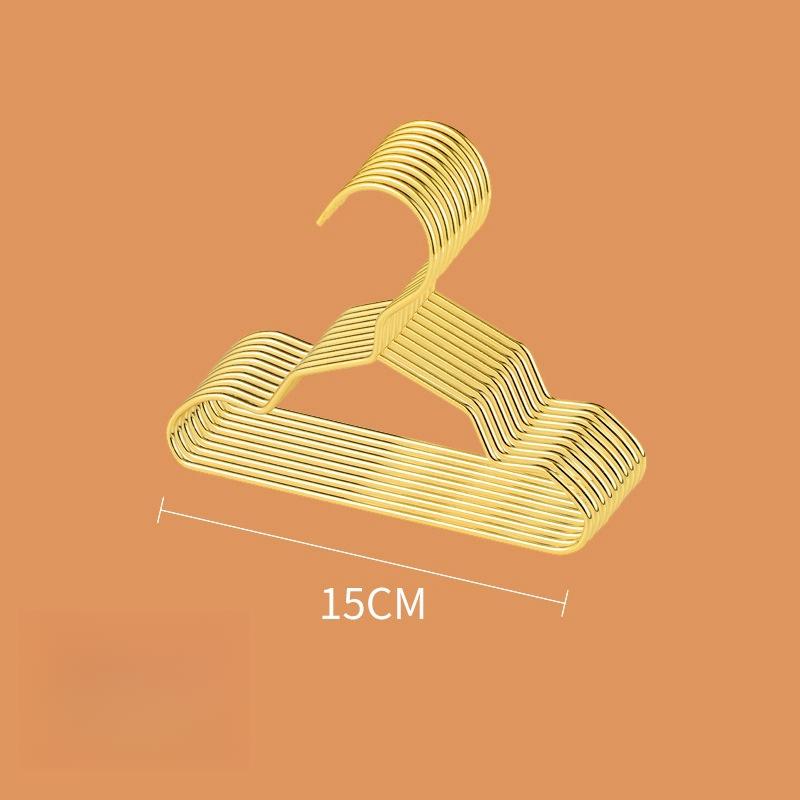 Pet Apparel Hangers Small Metal Clothes Hanger for Teddy Dog Cat Puppet Doll Pet Store Clothes Support Gold Color Mini Hanger