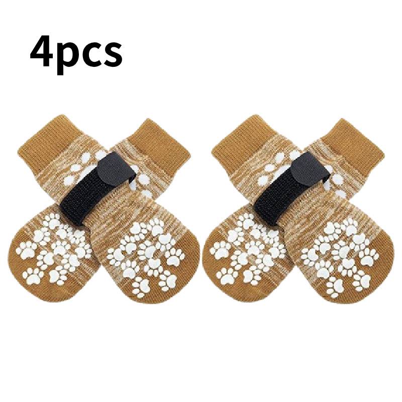 

Противоскользящие 4 шт. Собачьи носки Щенячьи лапы Прекратить лизание Защита лап питомца Носки-туфли Yellow White,L