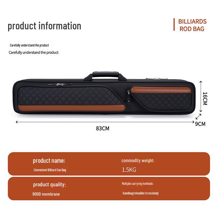Waterproof 7-Hole Large Capacity Billiard Cue Bag with Logo Print