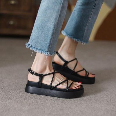 Sandali Temperamento Moda Donna 2024 Estate Nuovi Casual Versatili Fondo Morbido Antiscivolo Semplici Comodi Scarpe Donna