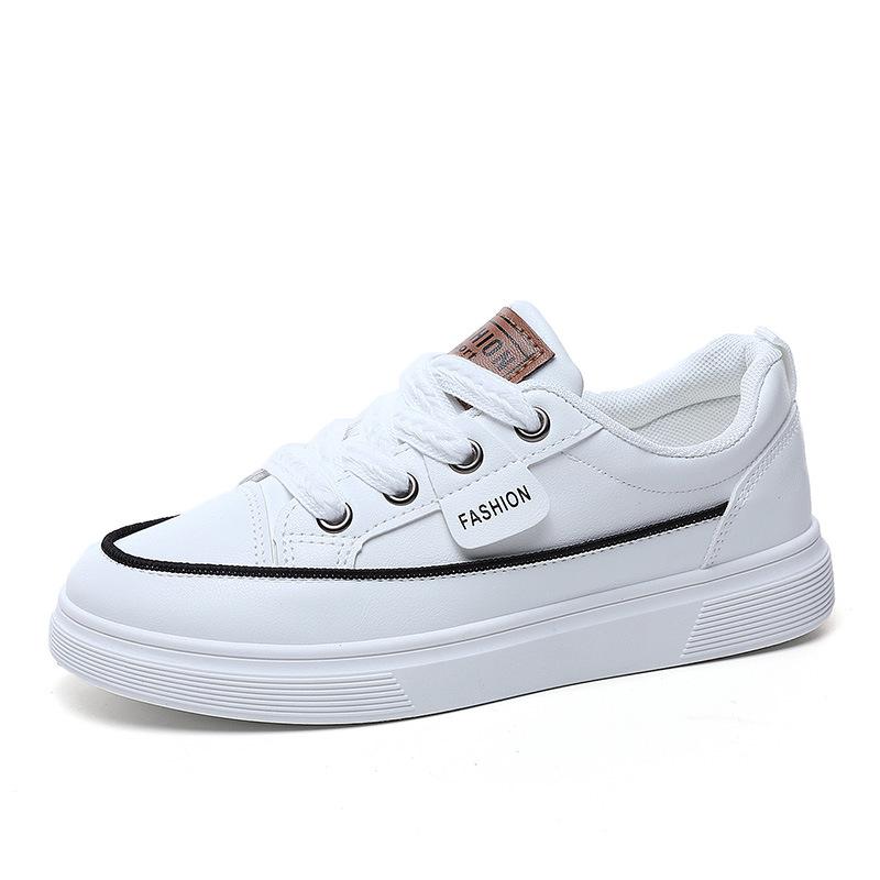 YQ30 New Casual Women's Shoes White Shoes Summer Solid Color Heightening Thin Baseplate Shoes Versatile Leather Surface Wear-resistant Versatile