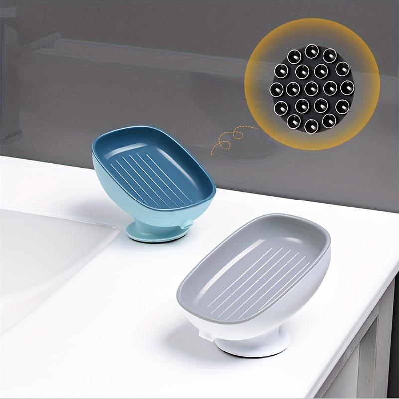 1/2Pcs Bathroom Soap Dishes Holder Self Draining Soap Box with Super Suction Portable Soap Container for Bathroom Accessories