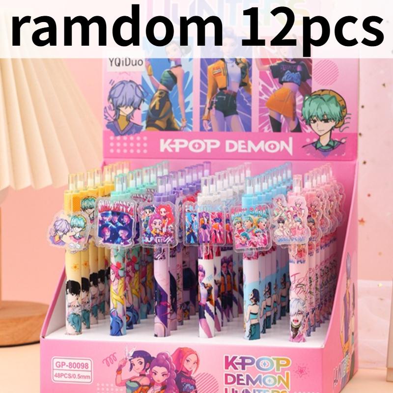 Anime K-pop Demonl Hunter Gel Pen Cute Ballpoint Pen Quick-Drying Smooth Writing Student Office Supplies Stationery Holiday Gift