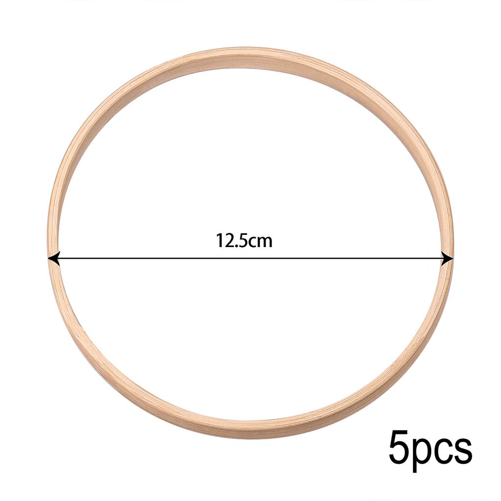 5 Pezzi 10/15/18/20/23/26cm Anello di Legno Cerchio di Bambù Cornice Ghirlanda Fai-da-te Cerchio Decorativo Strumenti per Artigianato Decorazione Matrimonio Natale