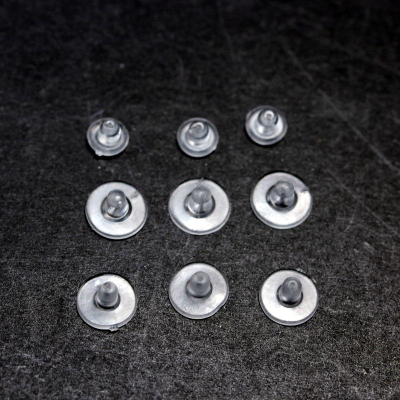Transparent Round Silicone Ear Studs and Bullet Ear Caps for DIY Jewelry Accessories