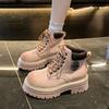 Inner heightening Martin boots women's 2025 new thick-soled leather rhubarb short boots summer and autumn British style small man versatile