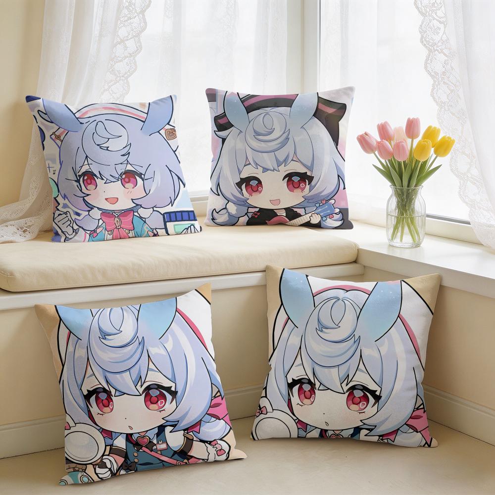Sigewinne Cute Genshin Impact Cushion Cover Square Short Plush Pillow Case Living Room Sofa Home Decor Funda X