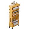 Movable Bookshelf Multipurpose Large Capacity Multilayer 4  Wheels Deskside Bookshelf for O