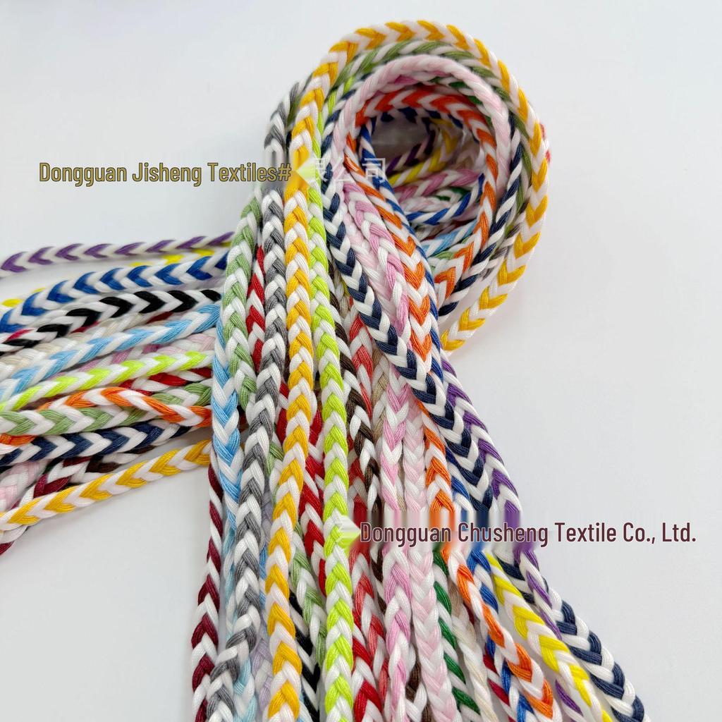 Corda di Cotone Intrecciata Tricolore 8mm: Tessitura Fatta a Mano DIY Decorazioni per Abbigliamento Etnico e Lacci per Scarpe