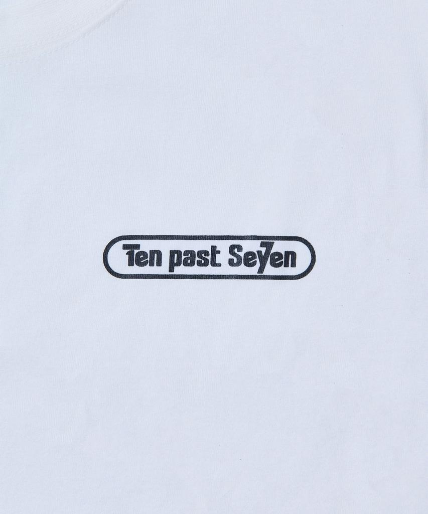 TEN PAST SEVEN Lettering Print T-Shirt - White