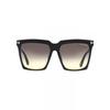 Women S Square SunglaSSeS Tf764 Sabrina 02 01b Black 58mm 01b