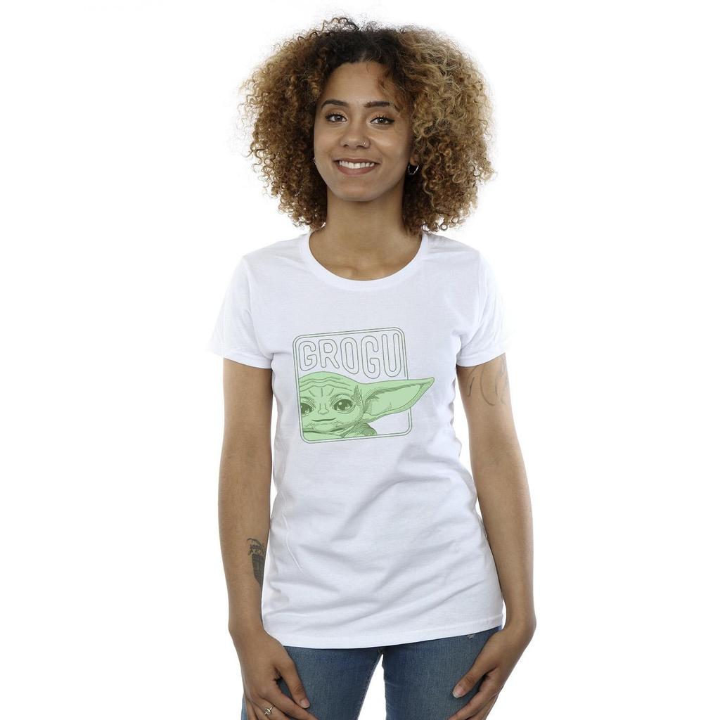 Star Wars Womens/Ladies The Mandalorian Grogu Box Cotton T-Shirt