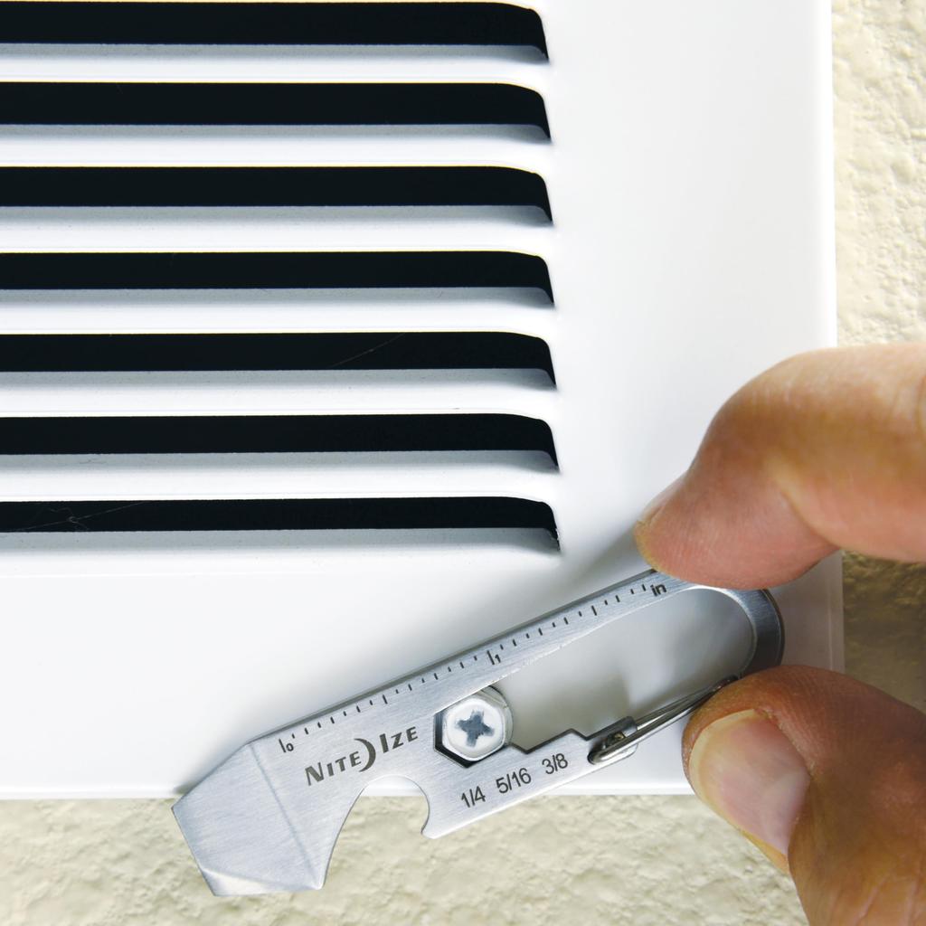 NITEIZE Doohickey Silver Small Mini Bottle Box Carabiner Multi-Tool, Keychain, Multi-Function Tool, Opener, Cutter,