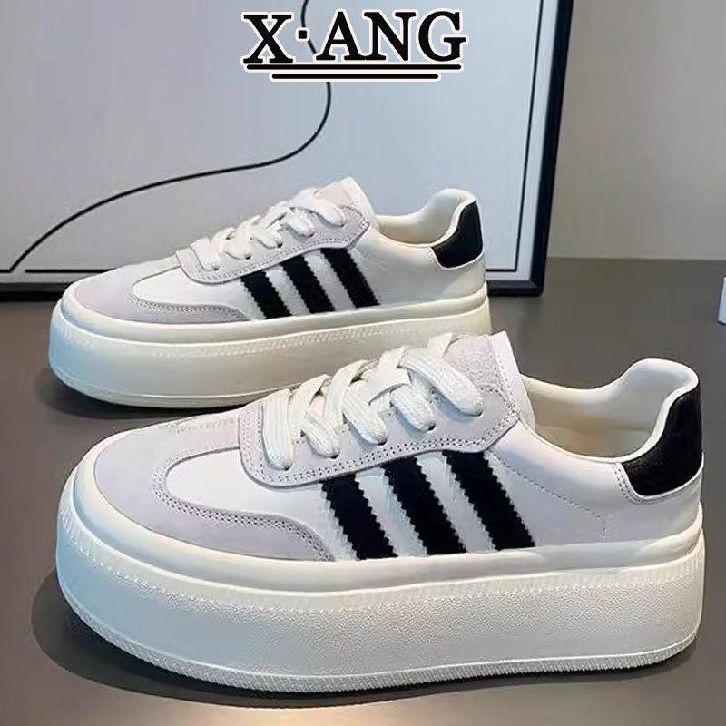 Leather children's shoes versatile platform white shoes spring and summer new heightening board shoes casual sports shoes