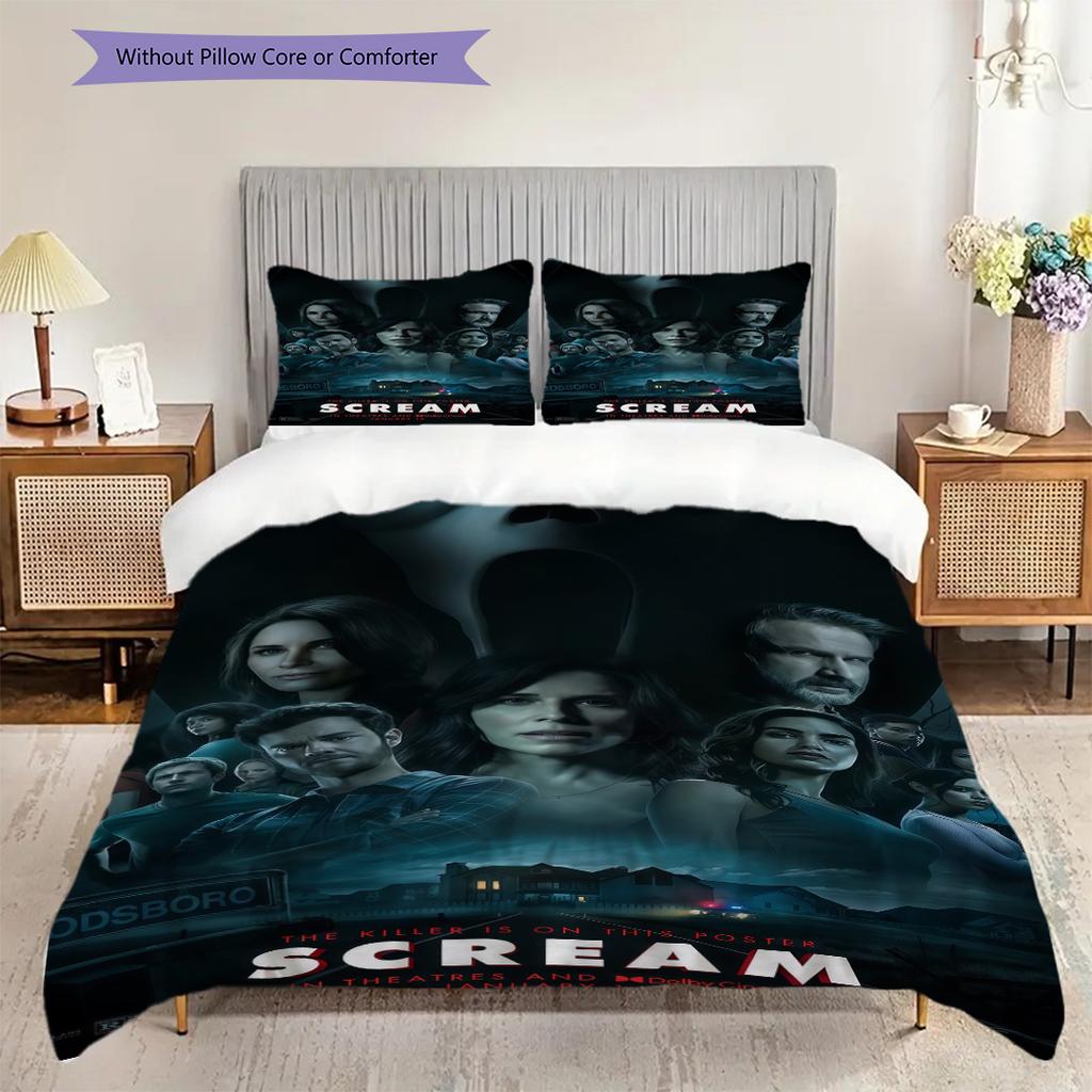 Michael Myers Halloween Horror Set Threepiece Set 1 Duvet Cover 2 Pillowcase Without Core Soft And Comfortable Duvet Cover And Pillowcase