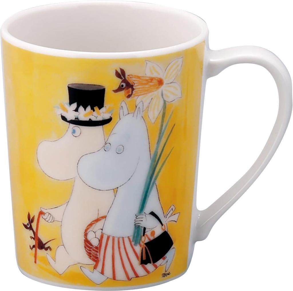 Moomin Tove Jansson Artwork Celebrating Moomin Papa Moomin Scandinavian Mug, 350ml, & Mama, Tableware, Goods, Yellow, MM8007-11