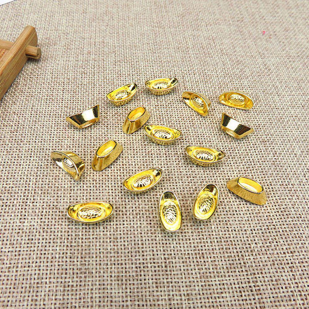10pcs/set Office Home Decor Fengshui Decor Mascot Ingot Ornament Gold Ingot Yuanbao Lucky Money