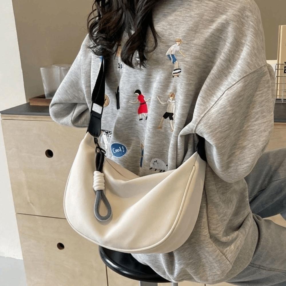 Wide Shoulder Strap Women Crossbody Bag Simple Oxford Dumpling Bag Single Shoulder Bag Commuting