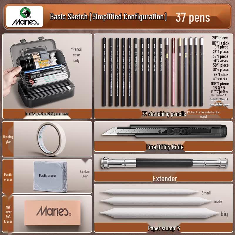 Mali 37-Piece Professional Sketching Art Set