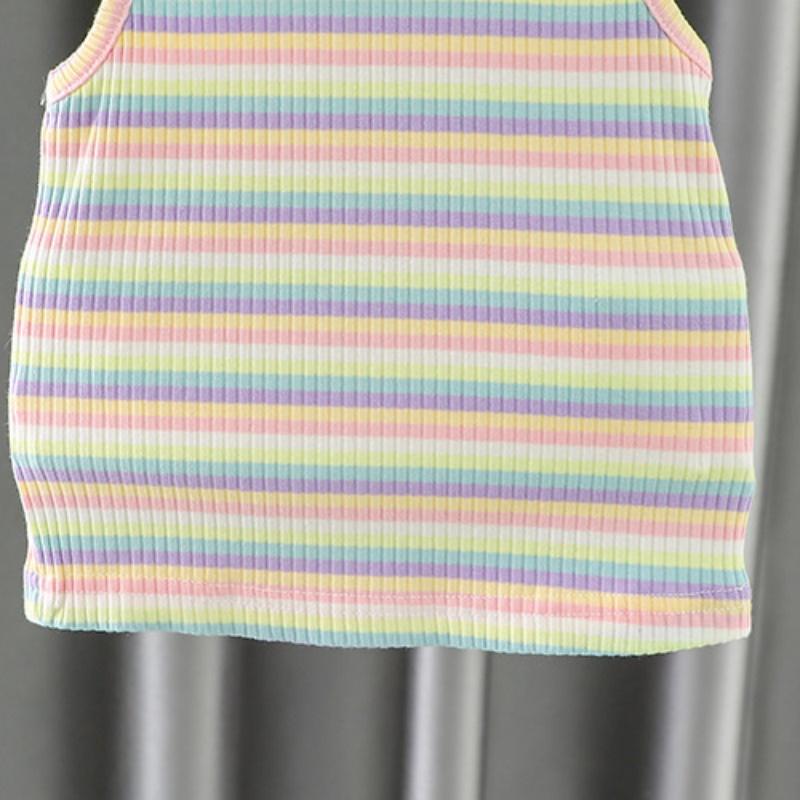 New Summer Baby Clothes Set Children Boys Striped Short Sleeve T-Shirt Overalls 2Pcs/Sets Toddler Girls Clothing Kids Tracksuits