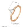 Kinel Triangle Natural Zircon Rings for Women Romantic Rose Gold Jewelry Gift