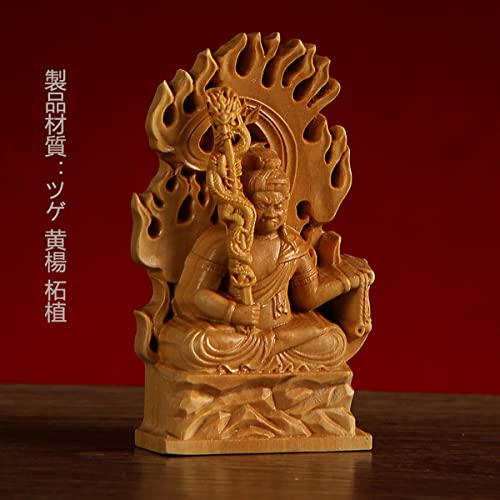 Acala Buddha Statue, Wood Carving, High-Quality Natural Boxwood, One of the Five Great Wisdom Kings, Amulet for Good Fortune, Zodiac Signs, Prayer, an