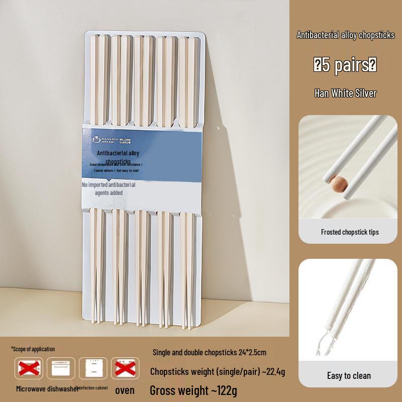Beautiful Anti-Mold Household Alloy Chopsticks - One Per Family Member