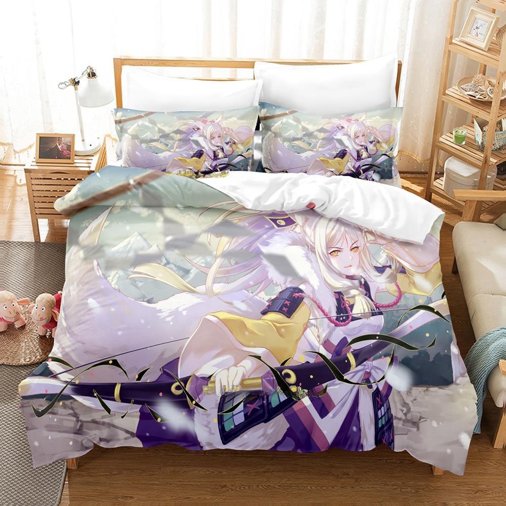 3D Printing Game Kawaii Girls Onmyoji Bedding Set Single Twin Full Queen King Size Bed Set Adult Kid Bedroom Duvet Cover Sets