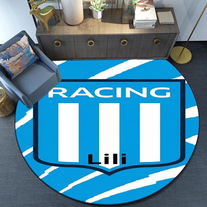 Racing Team Emblem Round Rug for Livingroom,Bedroom, Palyroom, Chair Rug, Area rug, Circle Carpet, Large Size Fan Christmas gift
