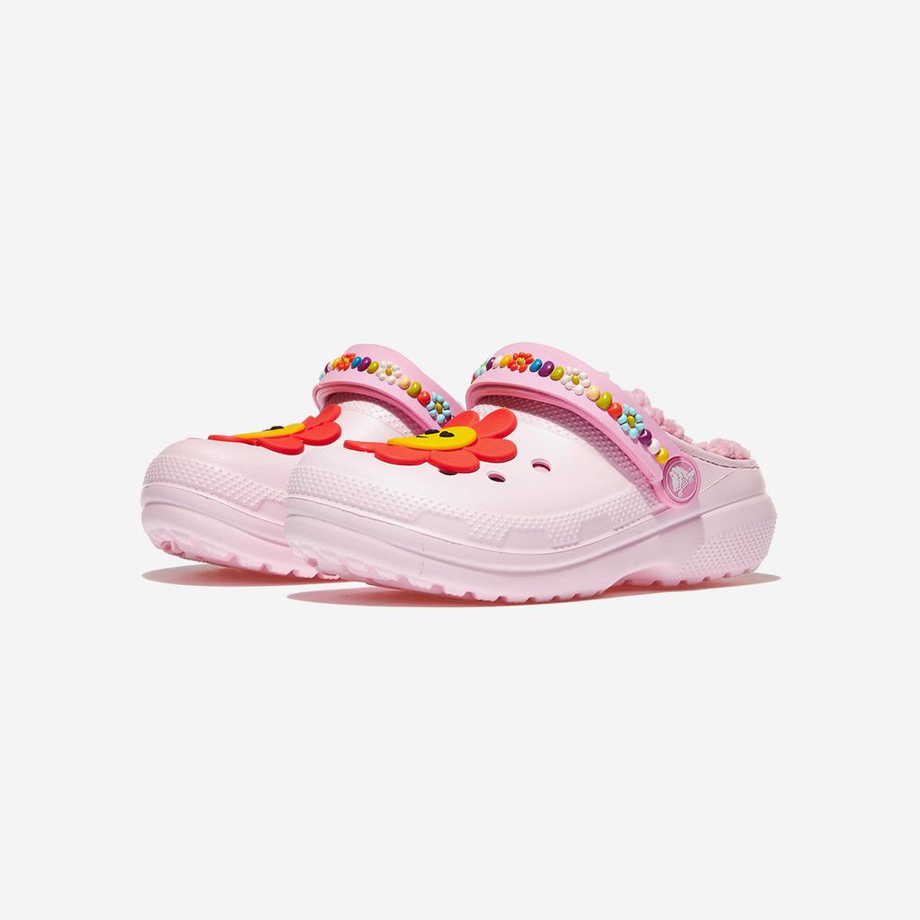 Crocs Classic Lined Daisy Clog Toddler [CRS211635-PINK MILK]