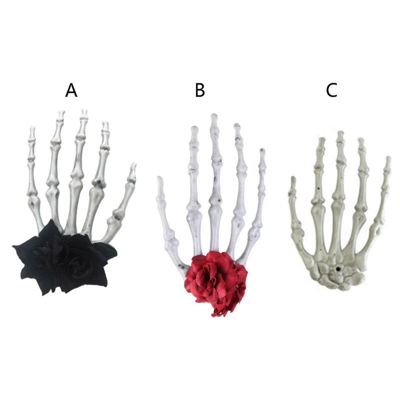 Cool Girls Skeleton Hand Hairpin Trend Barrettes Fashion Hair Ornament Statement Headpiece Women Head Wrap for Ladies