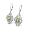 Peridot Filigree Dangle Women Wedding Earrings-925 Sterling Silver