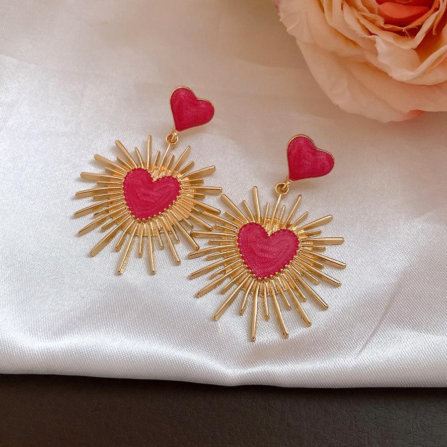 Vintage Multicolor Drip Oil Dangle Earrings Women Heart Irregular Geometric Drop Earrings Fashion Exquisite Party Jewelry Gifts
