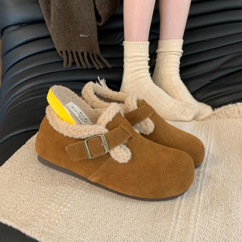 

Версия из коровьей кожи увеличение внутренней высоты женские на толстой подошве бархатные теплые зимние хлопковые туфли из натуральной кожи на одной педали пушистые 35