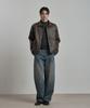 WORK ON BODY OFF Epure Regular Fit Button Leather Jacket [Brown]