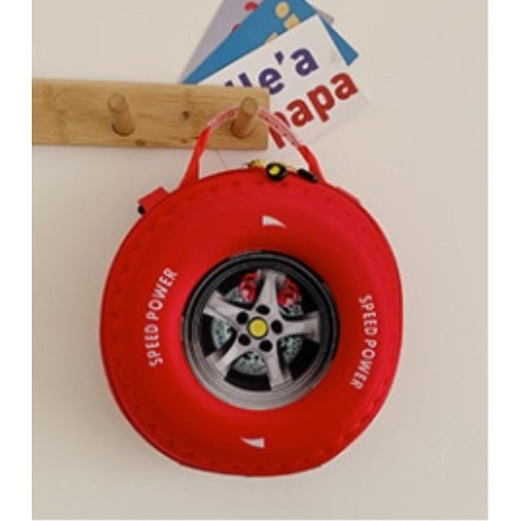 King's Arm Tire-Shaped Backpack for Kids, Baby Backpack, Kids' Bag, Car Design Bag, Car Bag, Boys' Lightweight Toddler Bag (Red)