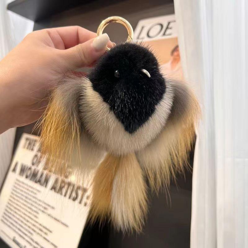 100% Real Mink Fur Fox Fur Beautiful Atmosphere Owl Bag Pendant Car Interior Pendant Home Bedroom Fur Pendant
