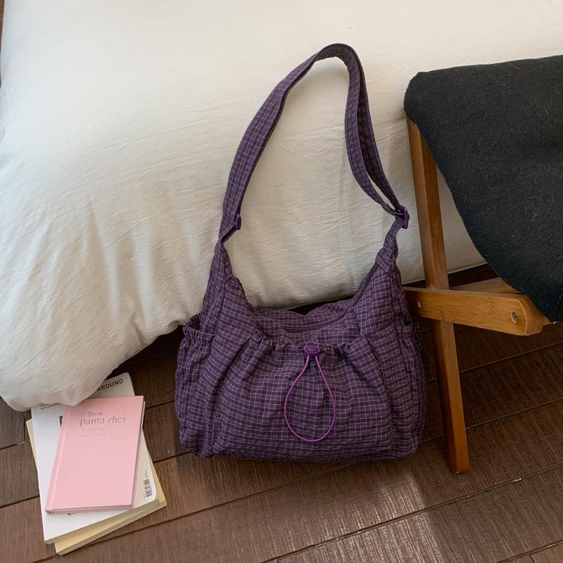 Trendy Korean Versatile Crossbody Bags Spring Casual Wrinkled Casual and Simple Shoulder Bags Spacious Lightweight Commuting Bag