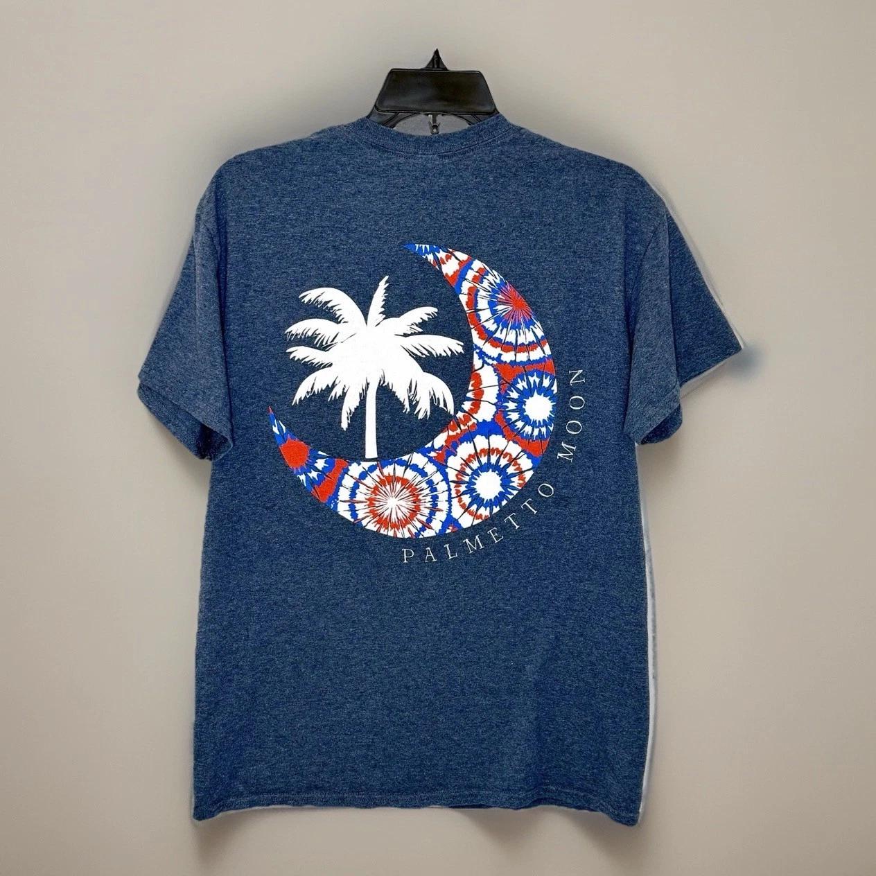 

Palmetto Moon - Blue South Carolina Palmetto State Circle Short Sleeve T-shirt 3XL