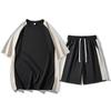 Set Sportivo da Uomo Patchwork Largo Set Due Pezzi Set di Abbigliamento da Uomo
