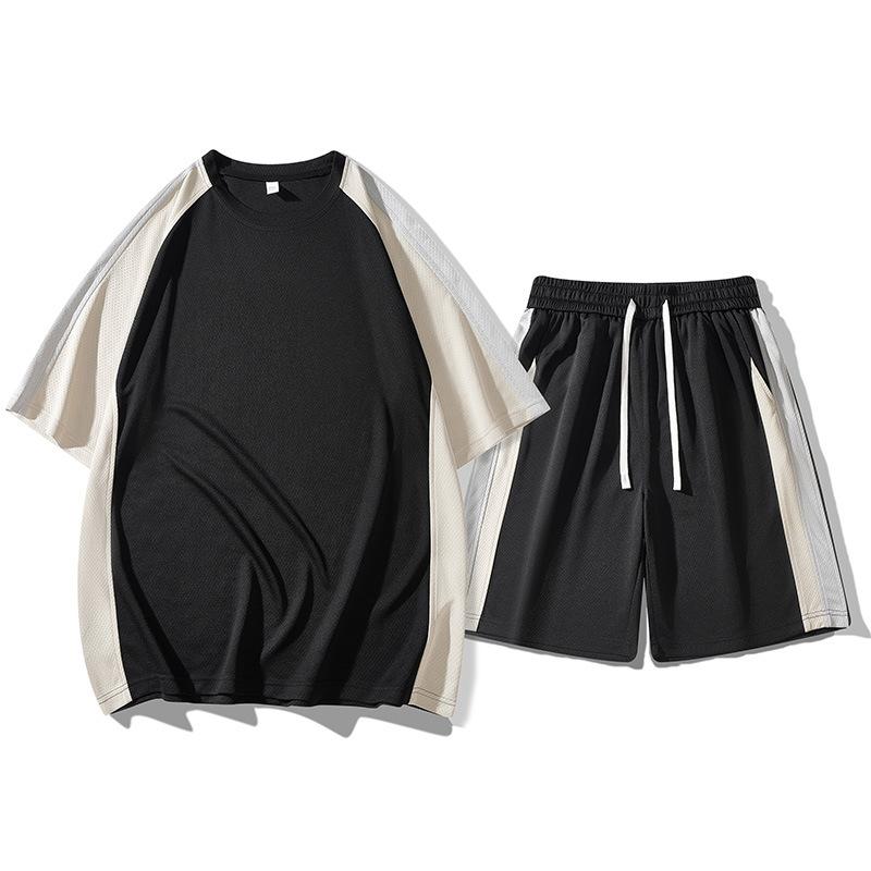 

Спортивный комплект Мужской лоскутный свободный комплект из двух предметов Комплект мужской одежды L