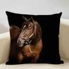 Funda de Cojín Animal Caballo Hermoso Patrón de Caballo Funda de Almohada para Sofá Decoración Artística para Sala de Estar en Casa Funda de Cojín 45x45cm Lino