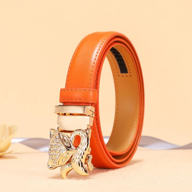 Casual Animal Type Diamond Embedded Women's Leather Belt Genuine Leather Versatile Waist Belt for Skirts and Pants Decorative