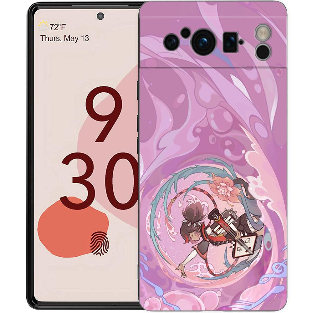 

Мультяшный логотип Genshin Impact для Google Pixel 8 7 6 Pro 6A 5G Черный чехол для телефона Мягкая противоударная задняя крышка Силиконовый чехол Coque Pixel 6
