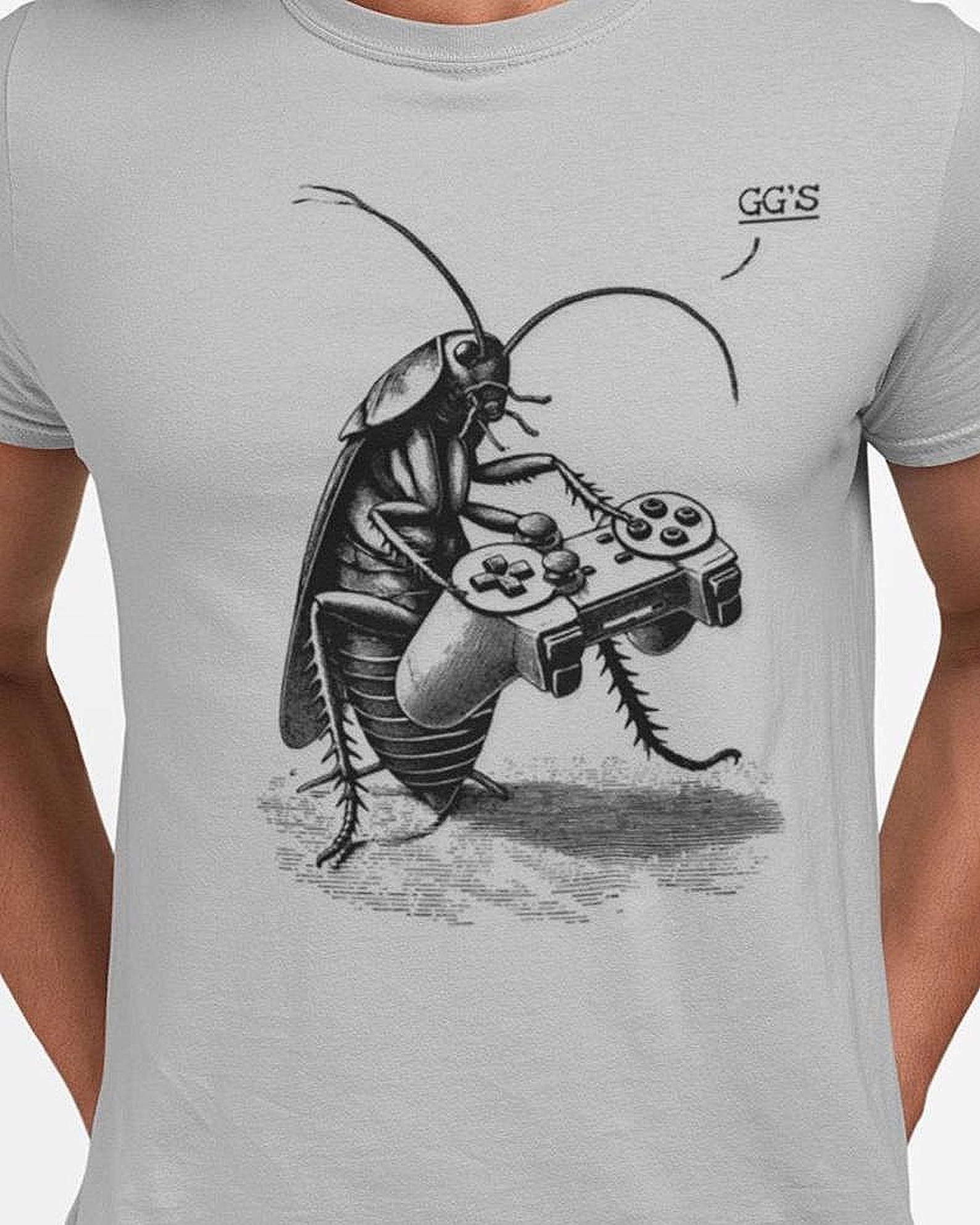 Funny Gamer Cockroach T-Shirt –  GG S  Good Games S