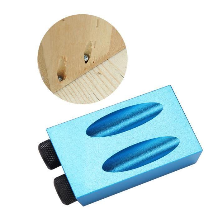 14 pièces gabarit de vis de trou de poche, kit de perçage de trou de poche 15 ° ensemble guide forage oblique pour le travail du
