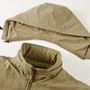 Men's Waterproof Jacket Casual Midlife Fleece Jacket  Autumn Winter Fleece Warm multi-pocket Cargo Coats Hooded Overcoats