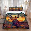 3pcs Animal-themed Deer Mandala Soft and Comfortable Breathability, Bedding Set, Machine Washable, Suitable for All Seasons190