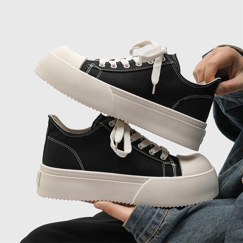 Canvas Platform Sports Shoes Fabric Outdoor Shoes for Men Skateboard Soft and Comfortable All-match Wear-resistant Non-Slip New